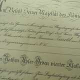 Preussen: Roter Adler Orden, 4. Klasse Urkunde für einen Rittmeister im 3. Schlesischen Dragoner-Regiment No. 15. - Foto 2