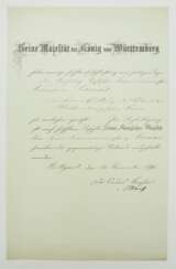 Württemberg: Orden der Württembergischen Krone, Komturkreuz Urkunde für den kaiserlich russischen Zeremonienmeister und Kammerherren.