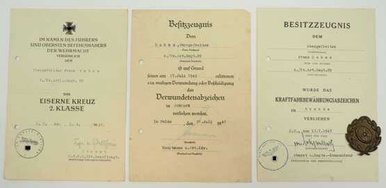 Urkundennachlass eines Obergefreiten der 4./ Panzer-Artillerie-Regiment 89. - photo 1