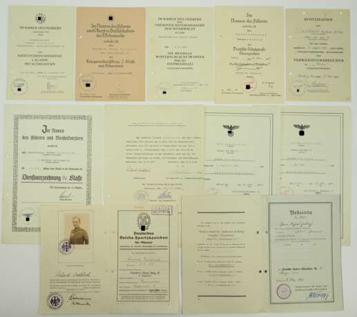 Urkundennachlass eines Oberwachtmeister der Stabsbatterie/ Artillerie-Regiment 15. - photo 1