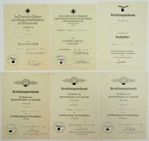 Urkundennachlass eines Gefreiten und Kampffliegers der 1. Flieger-Division / Luftflotte 6. - photo 1