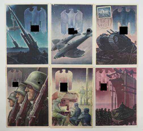 3. Reich: Propaganda Postkarte "Die Deutsche Wehrmacht" - 6 Exemplare. - Foto 1