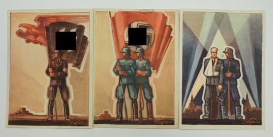 3. Reich: Propaganda Postkarte "Tag der Deutschen Polizei" - 3 Exemplare. - photo 1
