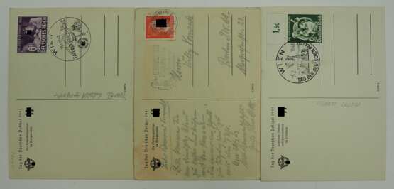 3. Reich: Propaganda Postkarte "Tag der Deutschen Polizei" - 3 Exemplare. - photo 2