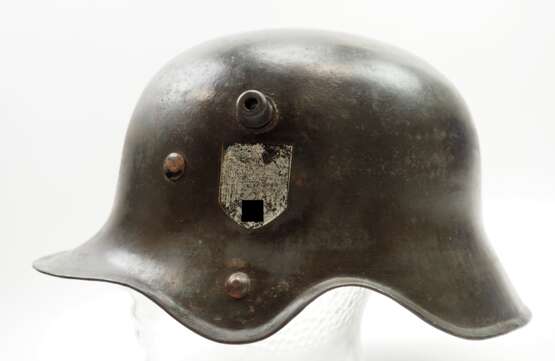 Wehrmacht: Stahlhelm M18 Kavallerie (Ohrenfrei) - Doppelemblem. - Foto 3