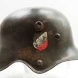 Wehrmacht: Stahlhelm M18 Kavallerie (Ohrenfrei) - Doppelemblem. - Foto 4
