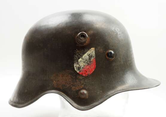 Wehrmacht: Stahlhelm M18 Kavallerie (Ohrenfrei) - Doppelemblem. - Foto 4
