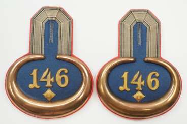 Preussen: Paar Epauletten für einen Leutnant im 1. Masurischen Infanterie-Regiment Nr. 146.