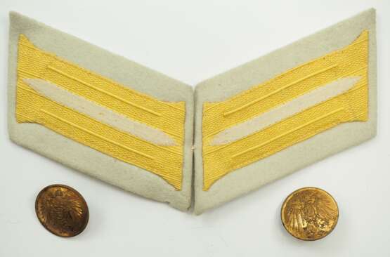 Kaiserliche Marine: Paar Kragenspiegel für Offiziere eines Seebataillons. - photo 1