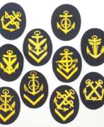 Armures et uniformes. Kriegsmarine: Dienstgrad- und Laufbahnabzeichen - 10 Exemplare.