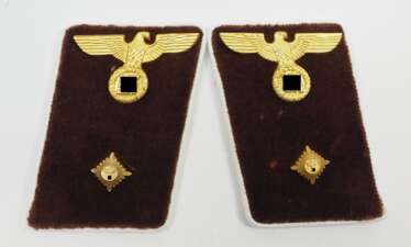 NSDAP: Paar Kragenspiegel für einen Arbeitsleiter in der Kreisleitung.