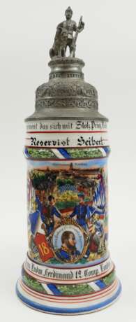 Bayern: Reservistenkrug eines Reservisten der 12. Comp. Königlich Bayerisches 18. Infanterie-Regiment „Prinz Ludwig Ferdinand“ - Landau 1906/08. - photo 1