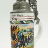 Bayern: Reservistenkrug eines Gefreiten der 5. Batt. Königlich Bayerisches 11. Feldartillerie-Regiment - Würzburg 1905/07 - Kaiser-Schießpreis 1906. - Foto 2
