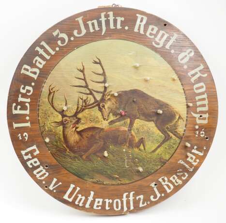 Deutsches Reich: Schützenscheibe der 8. Komp. I. Ers. Batl. 3. Infanterie-Regiment - 1916. - Foto 1