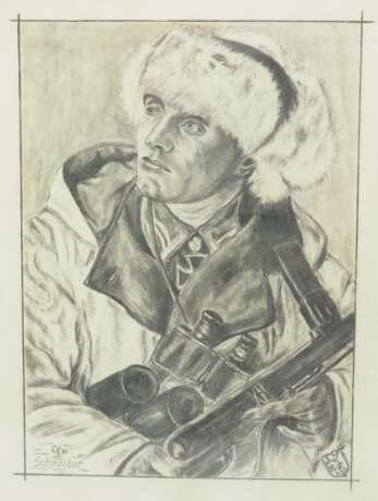 Wehrmacht / Luftwaffe: Bleistiftzeichnung - 4 Exemplare. - photo 2