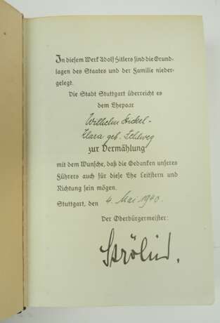 Hitler, Adolf: Mein Kampf - Hochzeitsausgabe Stadt Stuttgart. - photo 2