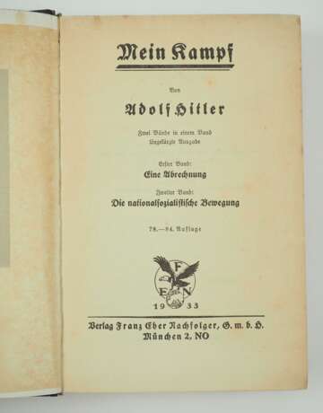 Hitler, Adolf: Mein Kampf. - photo 3