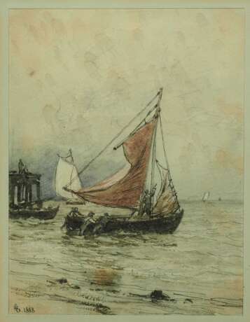 Gude, Hans Fredrik (1825-1903): Ausfahrendes Fischerboot - 1888. - photo 1