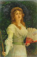 Simm, Franz Xaver (1853-1918): Dame mit Fächer.