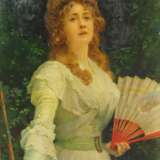 Simm, Franz Xaver (1853-1918): Dame mit Fächer. - фото 1