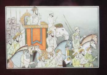 Indien: Beinmalerei eines Maharadschas.