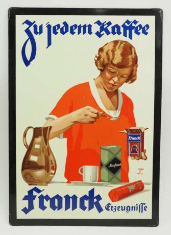 Werbeschild: Lugwig Hohlwein - "Zu jedem Kaffee - Franck Erzeugnisse". - photo 1