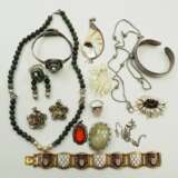 Jugendstil Schmuck Ensemble SILBER - Halskette, Ohrgehänge, Armreif und Ring. - photo 1