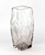 Product catalog. Large, heavy, crystal vase with luxurious irises. 
