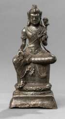 Feine und seltene Silberfigur des jugendlichen Manjushri