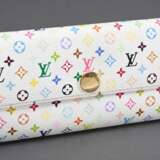 Louis Vuitton Portemonnaie "Takashi Murakami" in Monogram Canvas white Multicolor, innen türkisfarben, Original Staubbeutel und Box, 19x10cm, Gebrauchsspuren - Foto 2