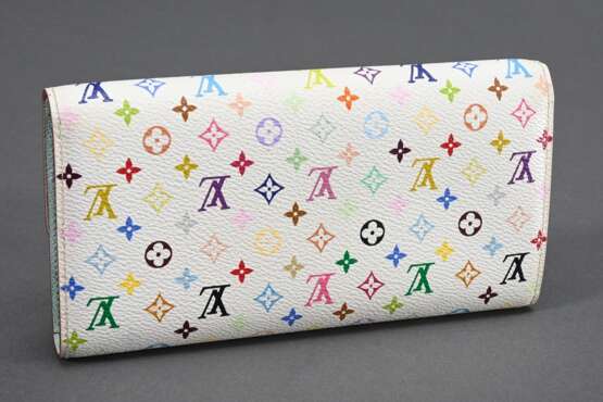 Louis Vuitton Portemonnaie "Takashi Murakami" in Monogram Canvas white Multicolor, innen türkisfarben, Original Staubbeutel und Box, 19x10cm, Gebrauchsspuren - Foto 3