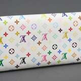 Louis Vuitton Portemonnaie "Takashi Murakami" in Monogram Canvas white Multicolor, innen türkisfarben, Original Staubbeutel und Box, 19x10cm, Gebrauchsspuren - Foto 3