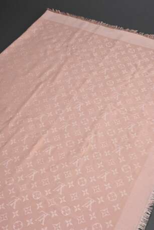 Louis Vuitton Stola "Monogram Classic" in greige mit Fransenabschluss und gewebter Signatur, 60% Seide, 40% Wolle, 142,5x142,5cm, Original Rechnung und Box - photo 4