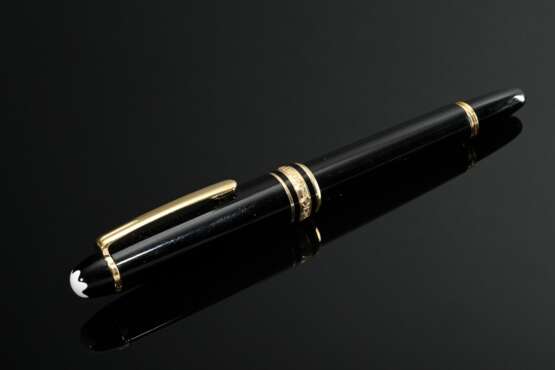 Mont Blanc Meisterstück Füllfederhalter mit Gelbgold 585 Feder, 1995, L. 11,5cm - photo 2