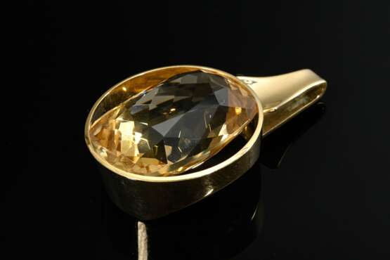 Gelbgold 585 Anhänger mit facettiertem Citrin (ca. 40ct), 20g, 4,3x2,7cm - фото 1