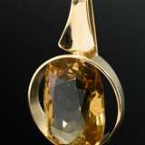 Gelbgold 585 Anhänger mit facettiertem Citrin (ca. 40ct), 20g, 4,3x2,7cm - фото 3