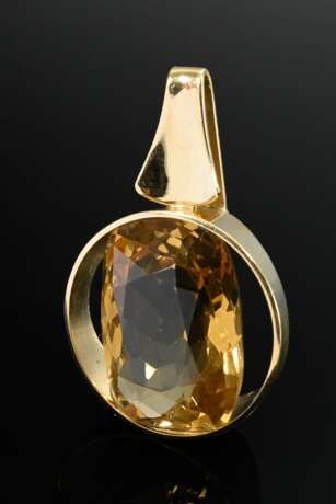 Gelbgold 585 Anhänger mit facettiertem Citrin (ca. 40ct), 20g, 4,3x2,7cm - фото 3