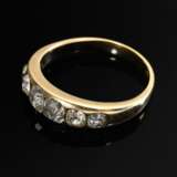 Schmaler Gelbgold 585 Bandring mit 6 Altschliff Diamanten (zus. ca. 1.05ct/SI-P1), 3,5g, Gr. 56 - Foto 2