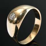 Klassischer Gelbgold 585 Bandring mit Brillant (ca. 0.20ct/SI/W), 4,8g, Gr. 66 - фото 1