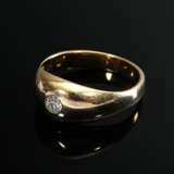 Klassischer Gelbgold 585 Bandring mit Brillant (ca. 0.20ct/SI/W), 4,8g, Gr. 66 - фото 2