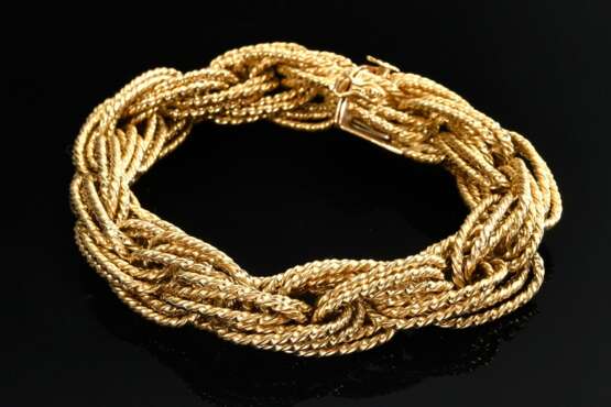Gelbgold 750 Kordel Gliederarmband, 88g, L. 19,5cm, Ø 1,3cm - Foto 1