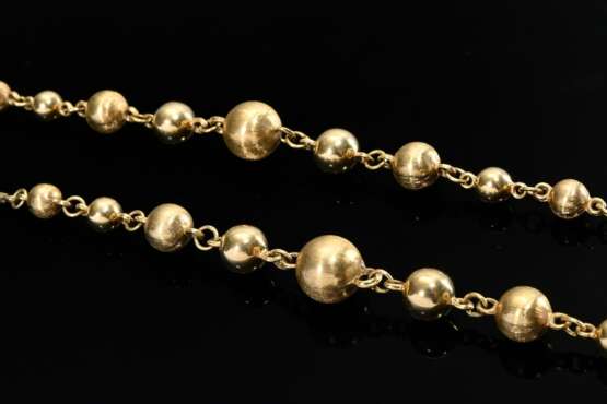 Lange satinierte Gelbgold 585 Kugel- und Stäbchenkette, 39g, L. 90,5cm - photo 2 Lange satinierte Gelbgold 585 Kugel- und Stäbchenkette, 39g, L. 90,5cm - photo 2