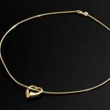 Gelbgold 585 Schlangenkette (7g, L. 42,7cm) mit Christ Gelbgold 333 Herzanhänger (2,4g, Ø 1,7cm), zus. 9,5g - фото 2