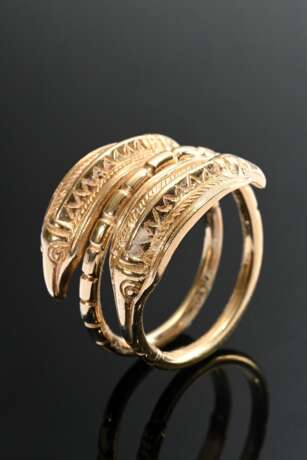 Gelbgold 585 Wickelring mit archaischem Schlangensymbol, 9g, Gr. 59 - photo 1 Gelbgold 585 Wickelring mit archaischem Schlangensymbol, 9g, Gr. 59 - photo 1