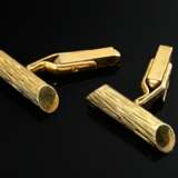 Paar Gelbgold 750 Manschettenknöpfe mit Borkenmuster, 14,7g, L. 2,7cm - фото 2
