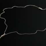 Zartes Art Deco Collier mit platiniertem Gelbgold 585 Diamant Anhänger im Alt-, Achtkant- und Rosenschliff (zus. ca. 0.30ct/SI-P1/W) an Silberkette, 2,5g, L. 45cm - photo 2