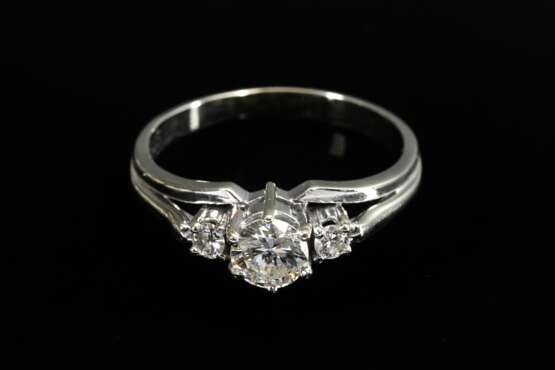 Weißgold 585 Vorsteckring mit Brillanten (zus. ca. 0.52ct/VSI/W), 3,1g, Gr. 58 - Foto 3