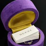 Eleganter Gucci Weißgold 750 Ring "Link to Love" mit 3 Baguette Diamanten (zus. ca. 0.27ct/VSI/TW), sign., mit Original Box und Beutel, Begleitheft, 3,7g, Gr. 57 - Foto 2