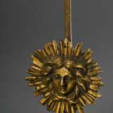 Empire Portaluhr mit Malachit belegtem Gehäuse, feuervergoldeten Bronze Dekorationen und Säulen Kapitellen, um 1840, 39x24x9cm, Schlagwerk fehlt - Foto 5