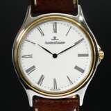 Jaeger-LeCoultre Edelstahl "Heraion" Armbanduhr, Quartzwerk, Gold Lünette, Saphirglas, weißes Zifferblatt, Ref. Nr. 112.5.09, braunes Lederarmband mit Wempe Dornschließe, 34g, Ø 34mm, L.18,5cm, gangbar (keine G… - photo 1